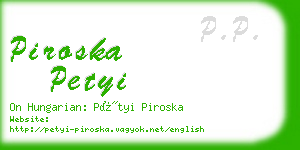 piroska petyi business card